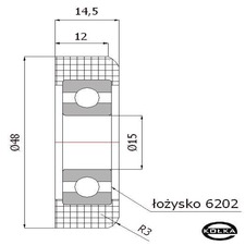 Rolka tworzywowa fi. 48mm do bram            R-48