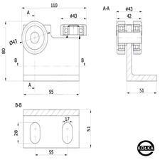 Wzek do bram podwieszanych przesuwnych 50x50x3       P-3M-50