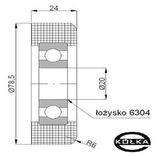 Rolka tworzywowa fi. 78,5mm do bram                   R-78,5