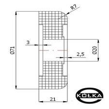 Rolka tworzywowa fi.71mm do bram bez �o�yska              RB-71