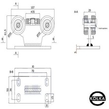 Wzek 5-rolkowy stay bez regulacji wysokoci  5T-40