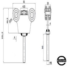 Wzek 5-rolkowy z paskownikiem i rub M8, 30x30x2   G-5T-30/M8