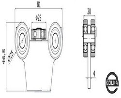 Wzek stay 5-rolkowy z paskownikiem 30x30x2  G-5T-30