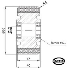 Koo aluminiowo-poliuretanowe fi.80mm    A1PL