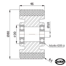 Koo aluminiowo-poliuretanowe fi.80mm    A1P