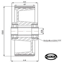 Koo aluminiowo-poliuretanowe fi.160mm     A40P