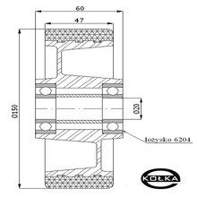 Koo aluminiowo-poliuretanowe fi.150mm     A70P