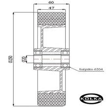 Koo aluminiowo-poliuretanowe fi.250mm    A90P