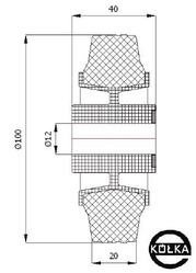 Koo tworzywowo-gumowe fi. 100mm  19TS