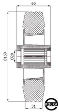 Koo tworzywowo-gumowe fi. 160mm  40TS