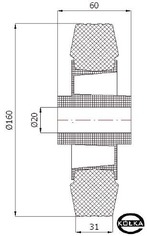 Koo tworzywowo-gumowe fi. 160mm  49T