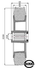 Koo tworzywowo-gumowe fi. 200mm, o. nierdzewne 60TSX