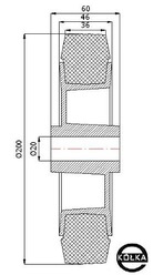 Koo tworzywowo-gumowe fi. 200mm  69TS