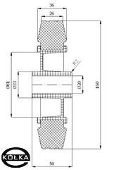 Koo tworzywowo-gumowe fi. 160mm  49T/50