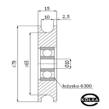 Rolka metalowa fi. 79mm o. kulkowe      CM79/10