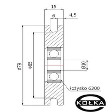 Rolka metalowa fi. 79mm o. kulkowe         CM79/6