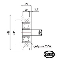 Rolka metalowa fi. 59mm o. kulkowe         CM59/10