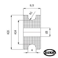 Rolka fi.20mm tworzywowa profilowana bez oyska       C20/4