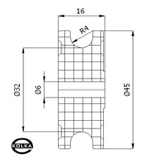 Rolka fi.45mm tworzywowa profilowana bez oyska     C45/8