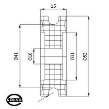 Rolka fi.52mm tworzywowa profilowana bez oyska   C52/6