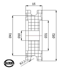 Rolka fi.52mm tworzywowa profilowana bez oyska   C52/5