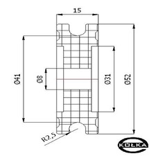 Rolka fi.52mm tworzywowa profilowana bez oyska    C52/5/8