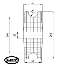 Rolka fi.60mm tworzywowa profilowana bez oyska       C60/8/8