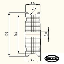 Rolka fi.80mm tworzywowa profilowana bez oyska       C80/10 