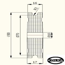 Rolka fi.80mm tworzywowa profilowana bez oyska     C80/6 