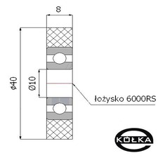 Rolka poliuretanowa z oyskiem fi. 40mm         RP-40-8/10