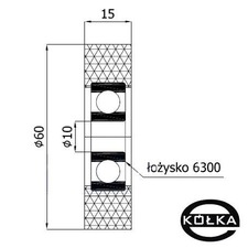 Rolka poliuretanowa z oyskiem fi. 60mm             RP-60-15/10