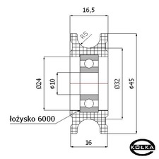 Rolka fi.45mm tworzywowa profilowana uoyskowana    C45/10