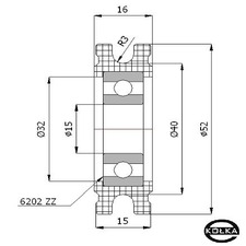 Rolka fi.52/6 tworzywowa profilowana uoyskowana    C52/6 