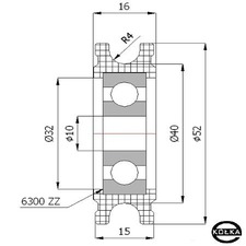 Rolka fi.52/8 tworzywowa profilowana uoyskowana    C52/8