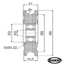 Rolka fi.80mm tworzywowa profilowana uoyskowana    C80/10 