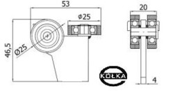 Wzek stay 3-rolkowy z paskownikiem 30x30x2       G-3T-30