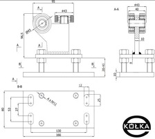 Wzek stay 3-rolkowy, metalowy z reg.wysokoci       R-3M-50