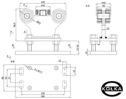 Wzek stay 5-rolkowy, metal z reg.wysokoci       R-5MM-50