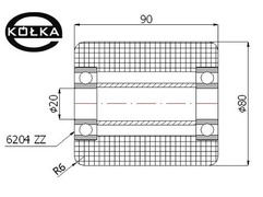 Rolka tworzywowa fi.80, szer.90mm  R-80-90