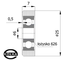 Rolka tworzywowa fi.25mm do bram       R-25