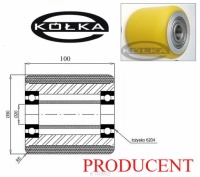 Rolka alum.-poliuretan fi.80mm/szer.100mm RAP-80-100