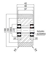 Ko�o aluminiowo-poliuretanowe fi.80mm    A1PL