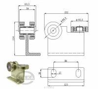 Wzek do bram podwieszanych przesuwnych 70x70x4         P-3M-70