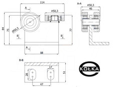 Wzek do bram podwieszanych przesuwnych 60x60x3     P-3M-60