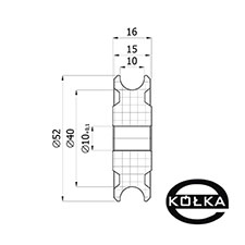 Rolka fi.52mm tworzywowa profilowana bez oyska      C52/10 