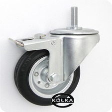 Koa metalowo-gumowe fi.100mm z trzpieniem i hamulcem  16H*M10