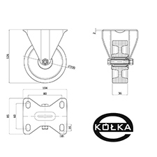 Koo tworzywowe fi.100mm (do 250*C) w obudowie staej   13EZ