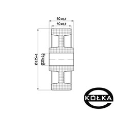 Koo tworzywowe fi.125mm (poliamid) oz.lizgowe            29BZ