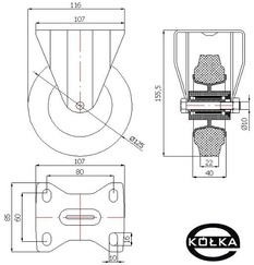 Koo tworzywowo-gumowe fi.125mm 23MTS