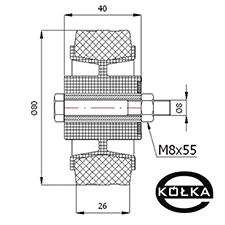 Koo tworzywowo-gumowe fi. 80mm 2TS